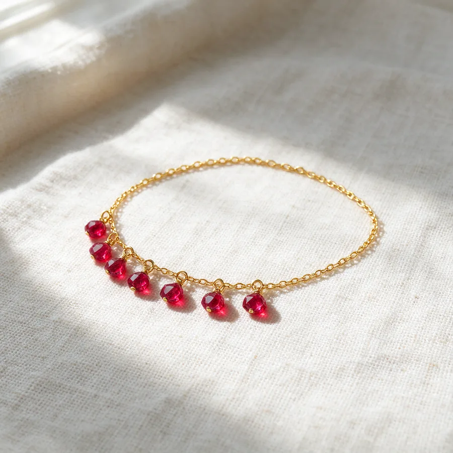 CDE heart birthstone bracelet — MonthBloom category reference image