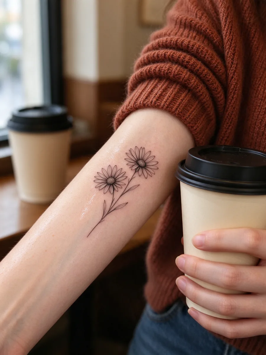 September birth flower tattoo design